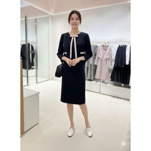 [숲]리본배색 자켓형 원피스  SC3OPM62