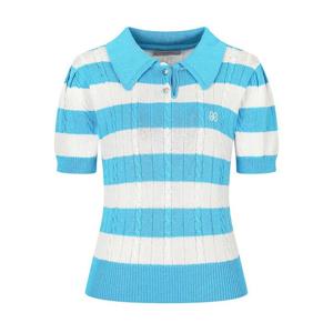 [JJ JIGOTT][JJ지고트]로고 자수 스트라이프 풀오버 니트 GP4P1P