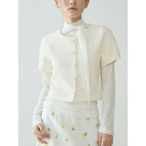 [헤레이스]퍼프 반팔 블라우스 자켓_YMSH26SS213