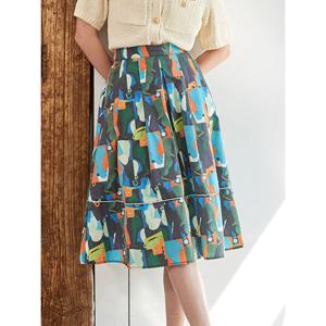 [레코브][레코브] 뒷밴딩 패턴 스커트(LC61D3SK506X)