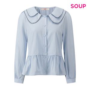SOUP  더블 빅 카라 스티치 블라우스 (S63LS13)