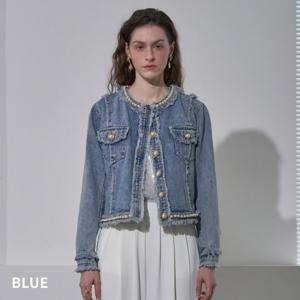 [르니앤맥코이(여성)]진주포인트아웃포켓데님자켓MN04JK705HJY