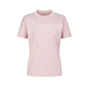 헤지스 골프 여성 26SS 핑크 여성 빅 로고 라운드넥 티셔츠 HWTS6B353P1