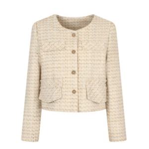 [JJ JIGOTT][JJ지고트]클래식 트위드 라운드 재킷 GP4N0JK471_DG