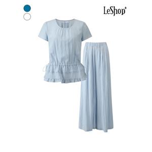 [르샵]프릴 스트링 반팔 셔츠 앤 팬츠 셋업 (BQ3ST003A)
