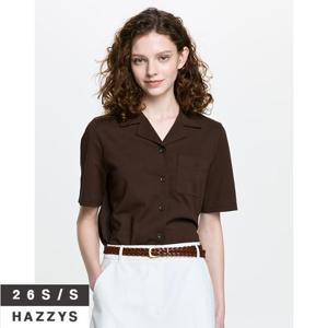 헤지스여성 HSTS6B302 피케조직 셔츠형 반팔 폴로 가디건