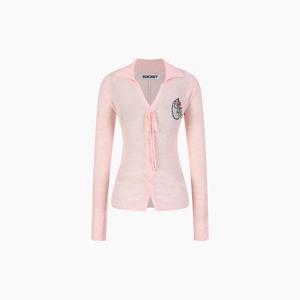 [에고이스트] [CAPSULE LINE] 레이스업 디테일 카라 니트 가디건 ES2KL361