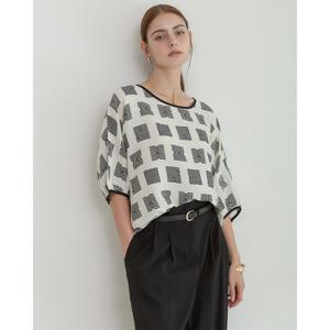 [르니앤맥코이] 7부 패턴 가오리 블라우스 MK09BL505HJY