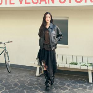 [에고이스트][CAPSULE LINE] 페이크 레더 드롭 숄더 자켓 ES2FJ360