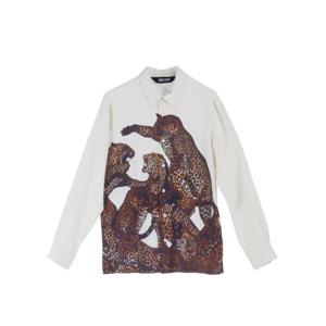 저스트까발리 긴팔 셔츠 77OALYR6 CN503 off white 004 BIANCO M