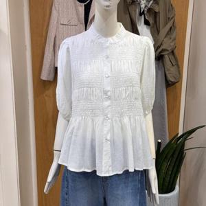 클리지 DP01 라운드 넥 밴딩 블라우스 CQ4WBL04