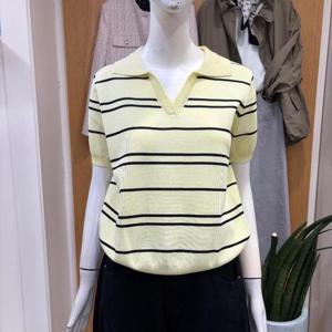 클리지 DP01 레이어드 카라 반팔 니트 CQ3WKT11