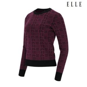 엘르골프 세이브존01 여성 변형 지도리 자카드 라운드 스웨터 6K63301 501