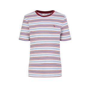 헤지스 여성 26SS 코튼린넨 멀티스트라이프 반팔 티셔츠 아이보리 HSTS6B312IV