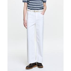 헤지스 여성 26SS BEST 썸머 세미와이드 밴딩 데님 팬츠 화이트 HSPA6BC84WT