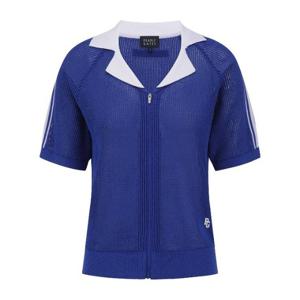 파리게이츠골프자켓 NQC 521E2SD408_BL 여성 배색 라인 오픈 칼라 메쉬 집업 가디건