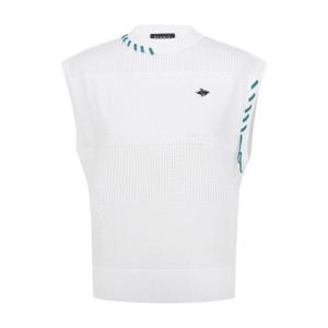 파리게이츠골프조끼 NQC 521D2SV701_WH 여성 바니 스티치 조직감 니트 베스트