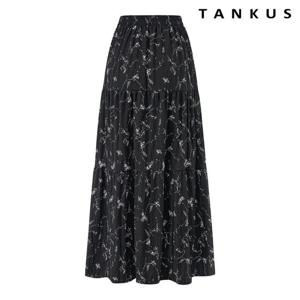 [탱커스]플라워 나염 패턴 허리 밴딩 롱 스커트 (TY2SK001L0)