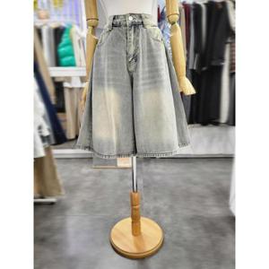 밸리걸 세이브존01 사이드 핀턱 워싱 버뮤다 데님 팬츠 870070