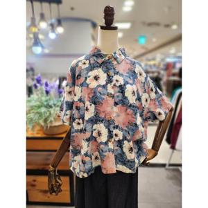 스테파니 세이브존01 플라워 숏 데님 셔츠 A26DM6202