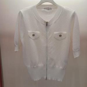 Latium HC06 크롭 엠보싱 집업 니트티 5부반팔 라운드 가디건 T2623cd01I