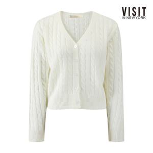 비지트인뉴욕  꽈배기 V넥 니트 가디건 (V63GD01)