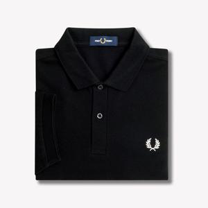 [M6000] 플레인 프레드페리 셔츠 - 블랙/화이트 AFPM2G96000-350