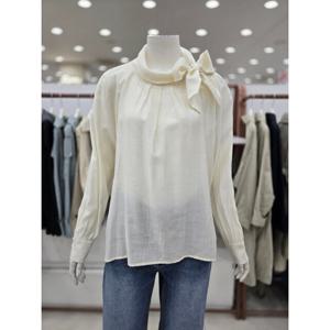 [ab.f.z]리본 포인트 넥 셔링 블라우스( AFA5NB38G )_DJ