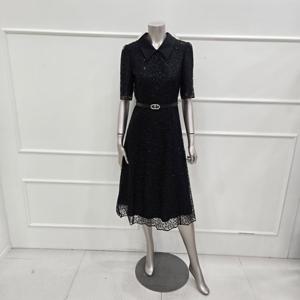 [미니멈]MZBGWO4940BK2플라워 레이스 카라 원피스_JK