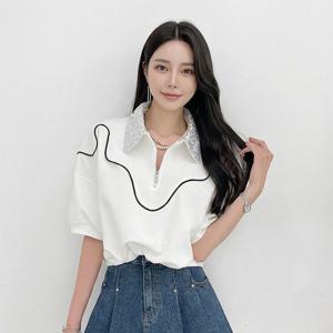 [금찌]금찌 디벤트 스팽클 카라 티 ST8147T