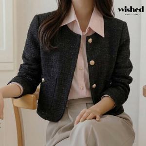 [위시드]금장 버튼 포켓 트위드 자켓 (WIDAJK013)