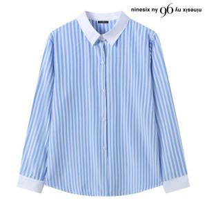 [나인식스뉴욕]스트라이프 카라 배색 긴팔 셔츠 (NQ1BA016L0)