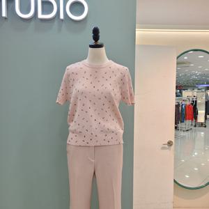 [수스]잔꽃반팔니트 S261BSW3Z3/크림,핑크_YS