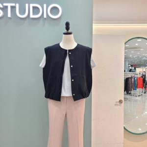 [수스]베이직 라운드조끼 S261BVO353/블랙,그레이_YS