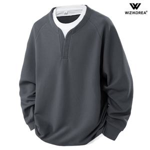 남성 와플 레이어드 긴팔 티셔츠 봄 가을 오버핏 긴팔티 WI071T