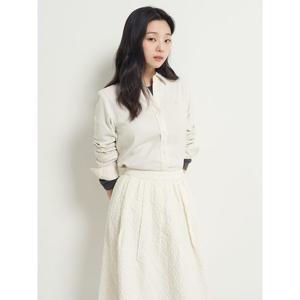 [빈폴레이디스] 캐시 혼방 레귤러핏 셔츠 - 아이보리 (BF5Y64C020)