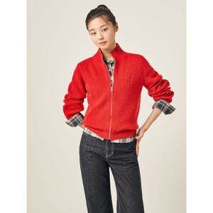 [빈폴레이디스] 울 캐시미어 혼방 집업 카디건 - 레드 (BF585AS016)