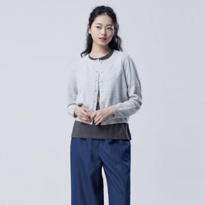 [베네통] 하트 스트라이프 니트 가디건_BAKC51631LG