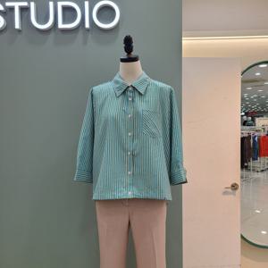 [수스]투톤스트라이프  시어서커셔츠 S262BSH452/터키블루,라이