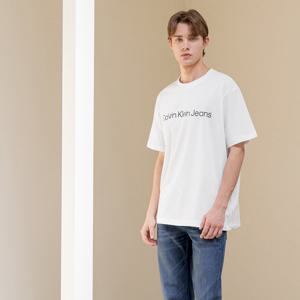 [캘빈클라인][공식] 레귤러핏 인스티튜셔널 로고 반팔 티셔츠 4RAB810 YAA