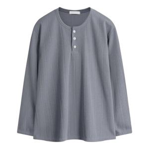 [해리슨] 비타민 헨리넥 단추 긴팔티 LWD1175