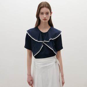 [SATIN] 세일러 프릴 카라 블라우스 O262T215