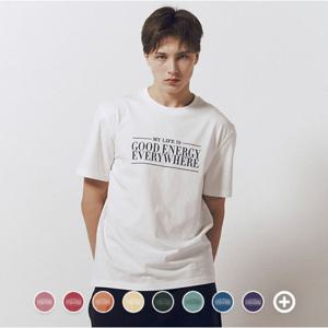 [지오다노]남성 면 저지 크루넥 그래픽 반팔 티셔츠 096510