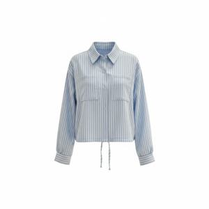 [에이비에프지]카라넥 세로줄무늬 크롭 셔츠 ADA2HB332D