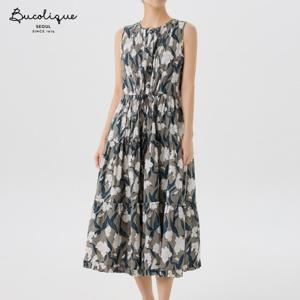 [비꼴리끄]코튼 프린트 핀턱 민소매 원피스 B262WO3110