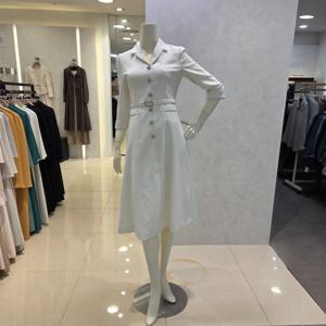 [미니멈]버튼 장식 A라인 카라 원피스 MYBAWO3020A1