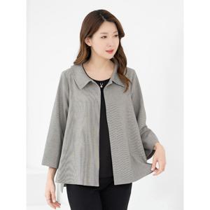 [모슬린]엄마옷 자켓 카라 정장 망토 A라인 체크 603FGH131 마담