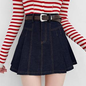 [금찌]금찌 디어 데님 주름 스커트 SK3259