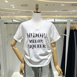 [밸리걸] 브이넥 레터링 티셔츠 826020