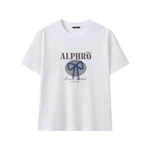 [르샵]데일리 리본 프린팅 반팔 티셔츠 (DQ2LW001A)